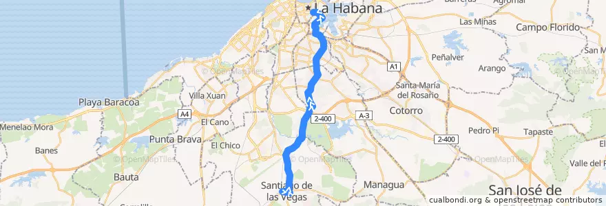 Mapa del recorrido Línea de metrobus P13 Santiago => La Palma => Parque Fraternidad de la línea  en Гавана.