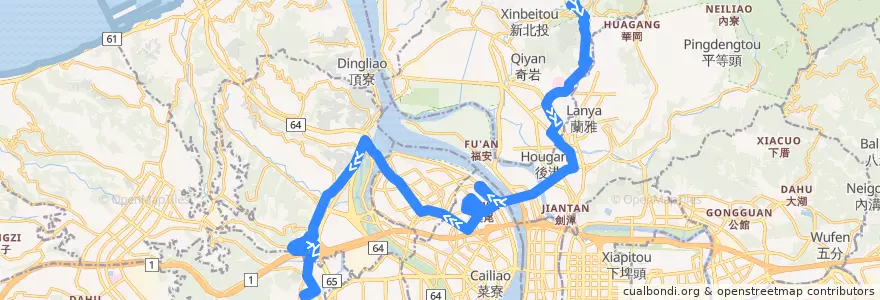 Mapa del recorrido 臺北市 508 大同之家-泰山公有市場 (返程) de la línea  en تايبيه الجديدة.
