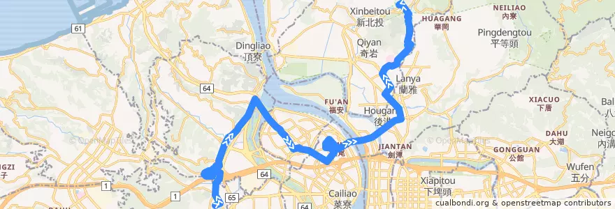 Mapa del recorrido 臺北市 508 泰山公有市場-大同之家 (往程) de la línea  en Neu-Taipeh.