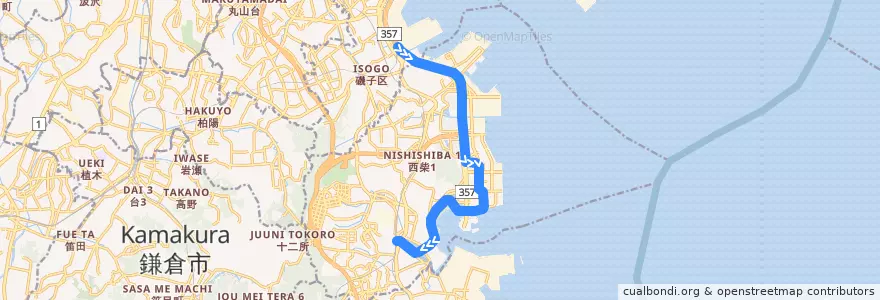 Mapa del recorrido 横浜シーサイドライン金沢シーサイドライン de la línea  en 金沢区.