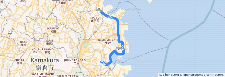 Mapa del recorrido 横浜シーサイドライン金沢シーサイドライン de la línea  en 金沢区.