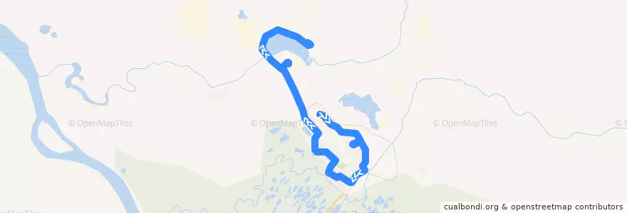 Mapa del recorrido Автобус №24: ТОФ - Рудник Таймырский de la línea  en городской округ Норильск.