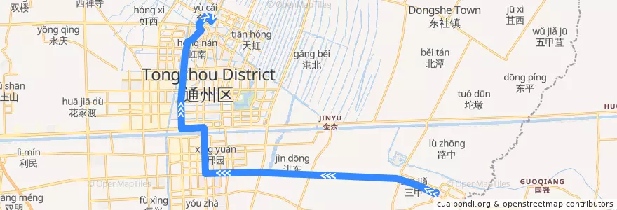 Mapa del recorrido 226路: 二甲客运站 => 通州北站 de la línea  en 通州区.