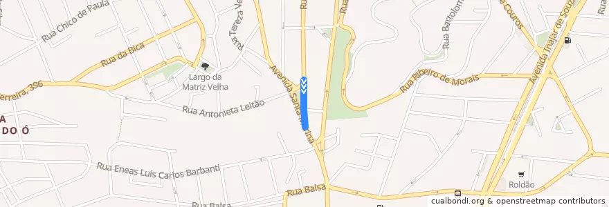 Mapa del recorrido 975A-10 Metrô Ana Rosa de la línea  en San Paolo.
