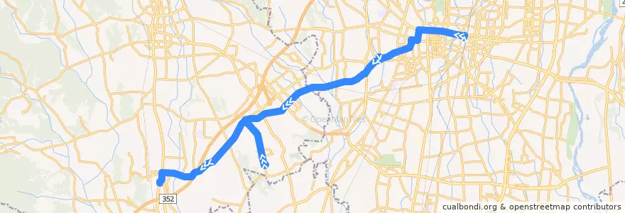 Mapa del recorrido 関東自動車バス[41] 宇都宮駅⇒運転免許センター⇒楡木車庫 de la línea  en 도치기현.