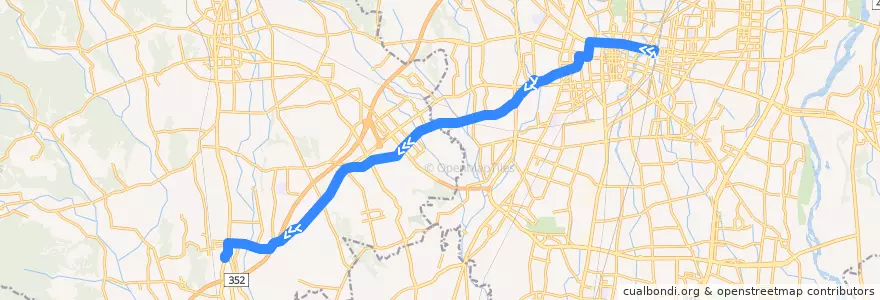 Mapa del recorrido 関東自動車バス[41] 宇都宮駅⇒楡木車庫 de la línea  en 도치기현.
