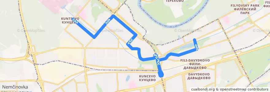 Mapa del recorrido Автобус 135: Улица Академика Павлова - Метро "Пионерская" de la línea  en Западный административный округ.