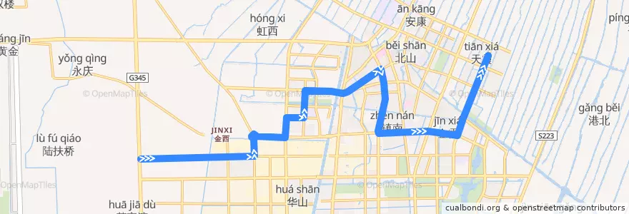 Mapa del recorrido 207路: 华润燃气 => 天霞花苑 de la línea  en 通州区.