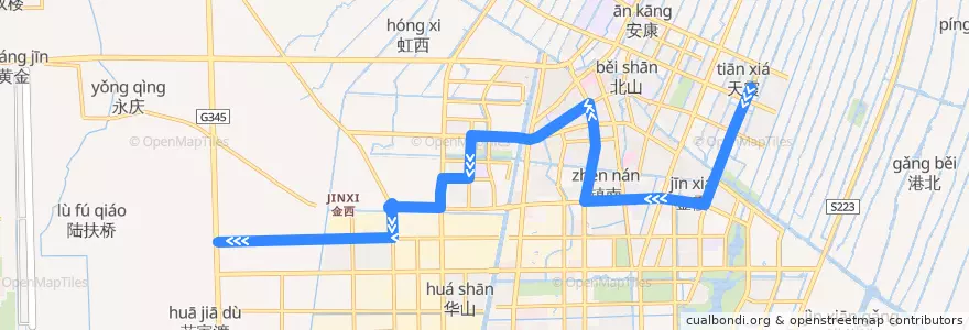Mapa del recorrido 207路: 天霞花苑 => 华润燃气 de la línea  en 通州区.