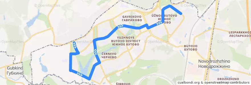 Mapa del recorrido Автобус 636: Комплекс "В" Южного Бутова - Новобутовская ул., 13 de la línea  en Južnoe Butovo.