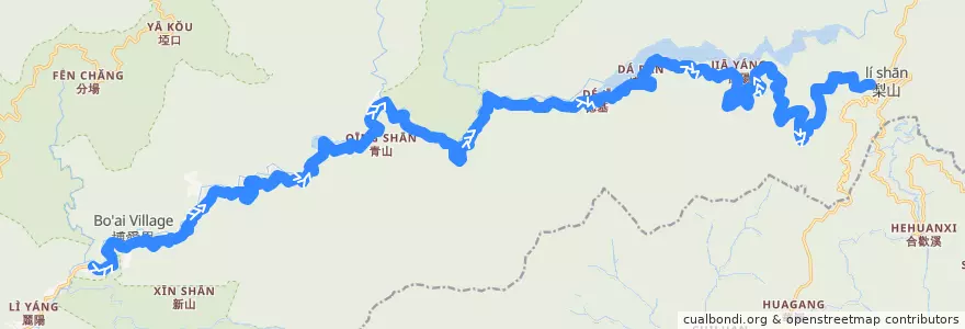 Mapa del recorrido 臺中市 865 谷關->梨山 de la línea  en 和平區.