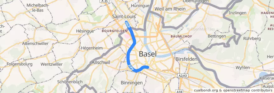 Mapa del recorrido TER: Mulhouse => Basel de la línea  en Bazel.