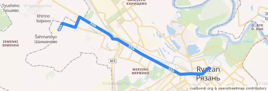Mapa del recorrido Троллейбус №1: Забайкальская улица — Соборная площадь de la línea  en городской округ Рязань.