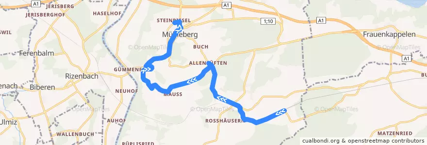 Mapa del recorrido Bus 560: Rosshäusern => Mühleberg de la línea  en Mühleberg.