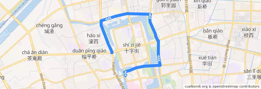 Mapa del recorrido 环濠河旅游观光专线: 游客中心 => 游客中心 de la línea  en 崇川区.