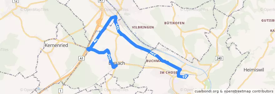 Mapa del recorrido Bus 465 de la línea  en Verwaltungskreis Emmental.