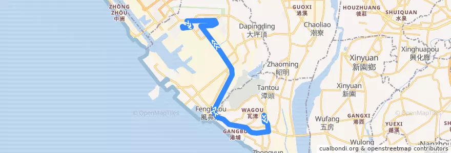 Mapa del recorrido 紅3(正線_返程) de la línea  en كاوهسيونغ.