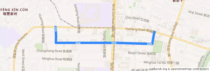 Mapa del recorrido 紅36(繞駛文信路_往程) de la línea  en 高雄市.