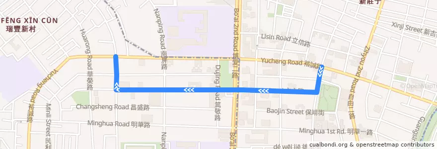 Mapa del recorrido 紅36(繞駛文信路_返程) de la línea  en Kaohsiung.