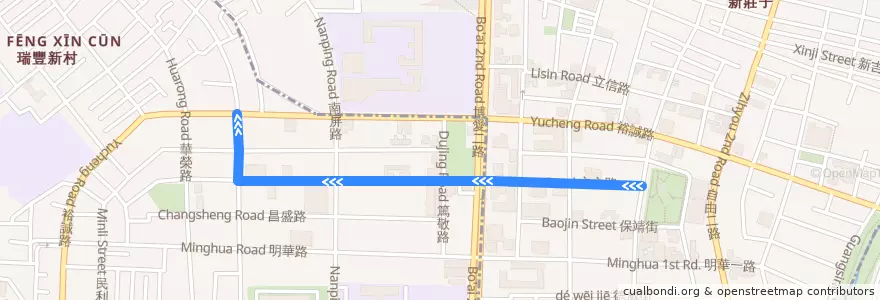 Mapa del recorrido 3路(繞文信路_往程) de la línea  en Kaohsiung.