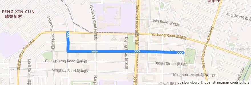 Mapa del recorrido 3路(繞文信路_返程) de la línea  en 高雄市.