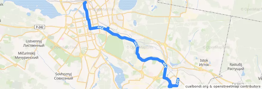 Mapa del recorrido Автобус 1. Станция Кольцово - Железнодорожный вокзал de la línea  en городской округ Екатеринбург.