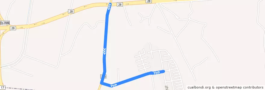 Mapa del recorrido 紅71(繞駛正義社區) de la línea  en 湖內區.