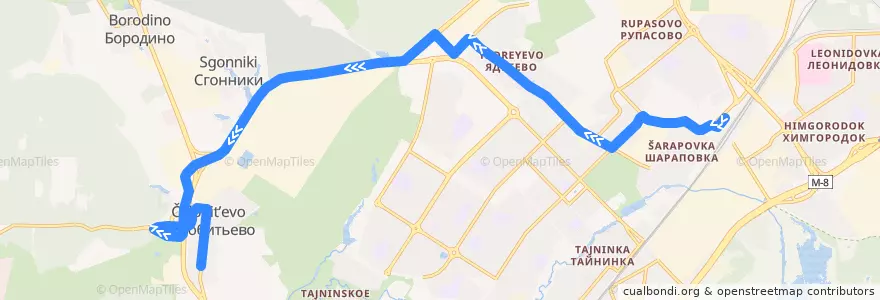 Mapa del recorrido Автобус 15: Мытищи => Челобитьево de la línea  en городской округ Мытищи.