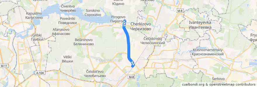 Mapa del recorrido Автобус 22: Посёлок Пироговский => Станция Мытищи de la línea  en городской округ Мытищи.