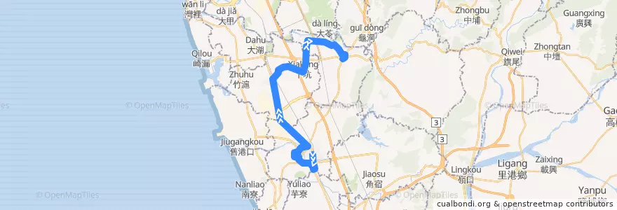 Mapa del recorrido 紅73(正線_往程) de la línea  en Гаосюн.