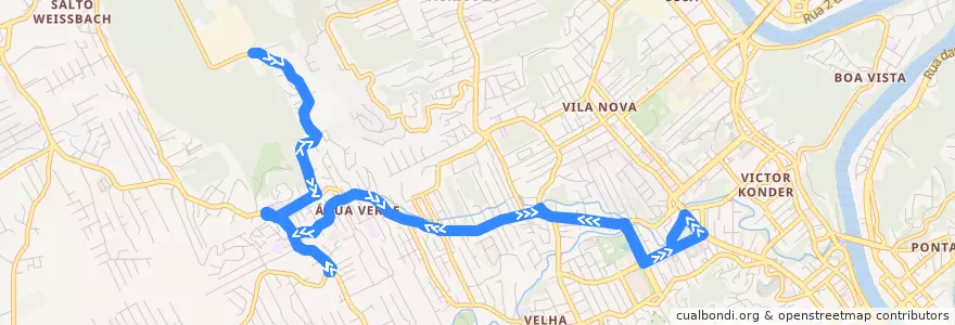 Mapa del recorrido Eça de Queiroz (Circular) de la línea  en Blumenau.
