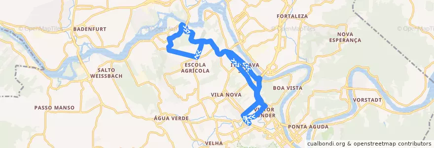 Mapa del recorrido Ponte do Salto (Circular) de la línea  en Blumenau.