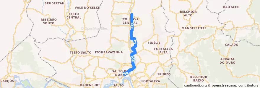 Mapa del recorrido Alvorada (Circular) de la línea  en Blumenau.