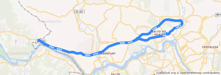 Mapa del recorrido Divisa Indaial (Circular) de la línea  en Blumenau.