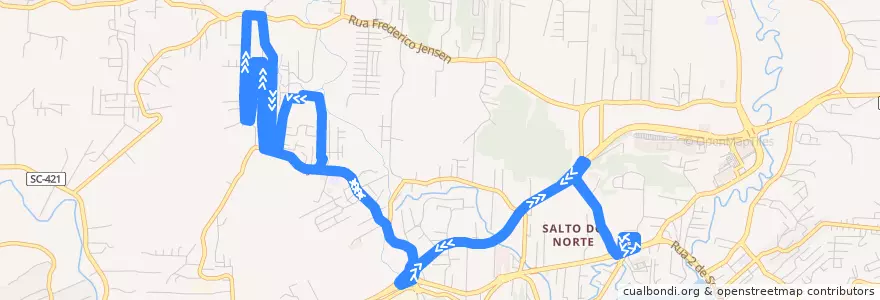 Mapa del recorrido Oscar Dickmann (Circular) de la línea  en بلوميناو.