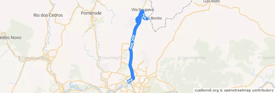 Mapa del recorrido Saxônia (Circular) de la línea  en Блуменау.