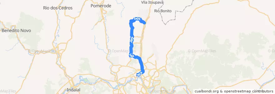 Mapa del recorrido Via Moinho (Circular) de la línea  en Blumenau.