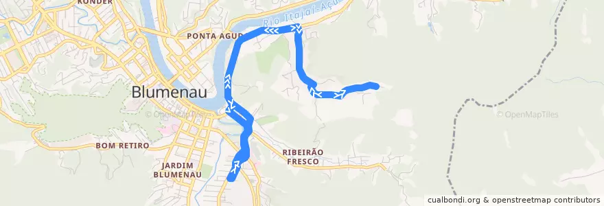 Mapa del recorrido Pedro Krauss (Circular) de la línea  en ブルメナウ.