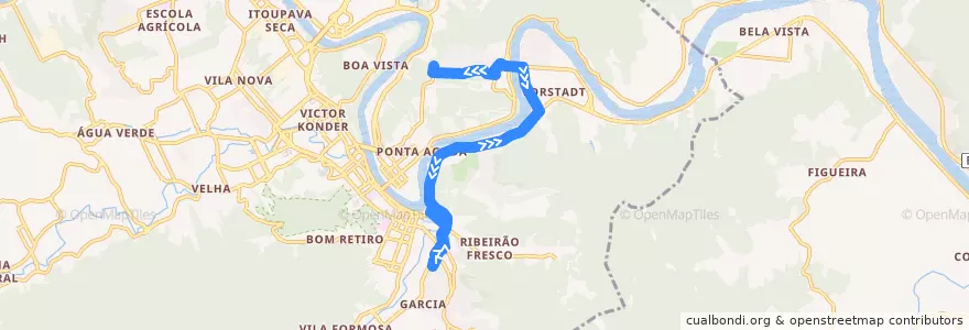 Mapa del recorrido Santa Fé (Circular) de la línea  en Блуменау.