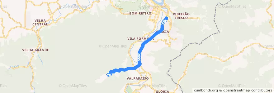 Mapa del recorrido Zendron (Circular) de la línea  en بلوميناو.