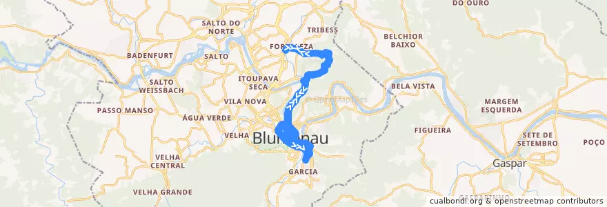 Mapa del recorrido Nova Esperança (Circular) de la línea  en Blumenau.