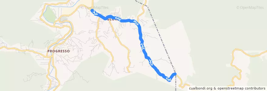 Mapa del recorrido Rua Brusque (Circular) de la línea  en ブルメナウ.