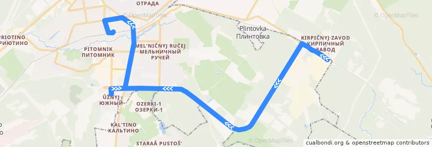 Mapa del recorrido Автобус № 8: Кирпичный Завод => платформа Всеволожская de la línea  en Город Всеволожск.