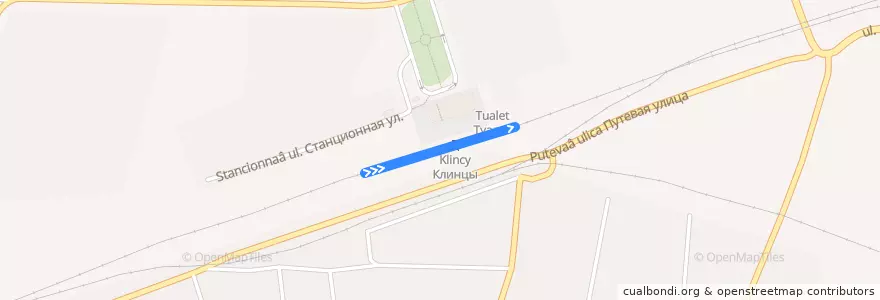 Mapa del recorrido Москва - Климов de la línea  en городской округ Клинцы.