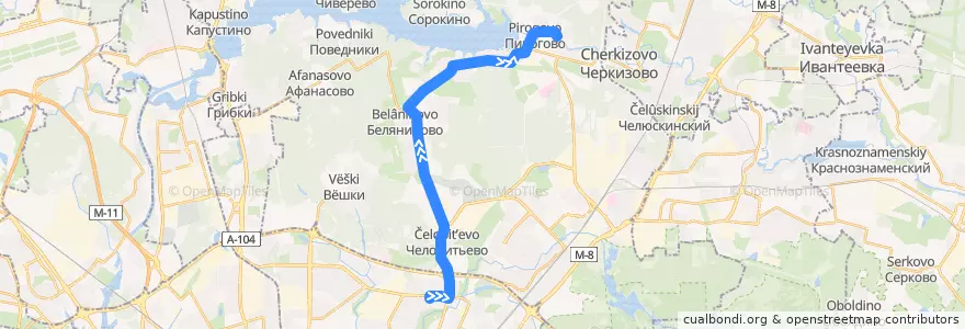 Mapa del recorrido Автобус 314к: Москва (метро «Медведково») => Мытищи (Фабричная улица) de la línea  en городской округ Мытищи.