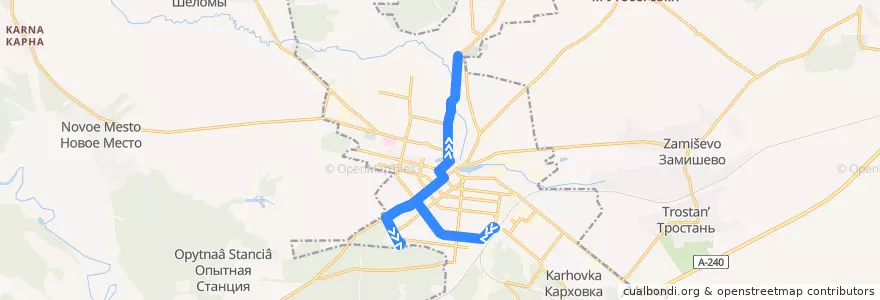 Mapa del recorrido Маршрут №2 de la línea  en Новозыбковский городской округ.