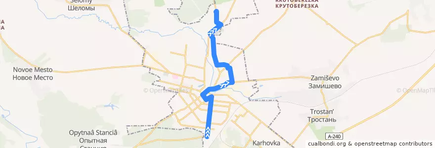 Mapa del recorrido Маршрут №5 de la línea  en Новозыбковский городской округ.