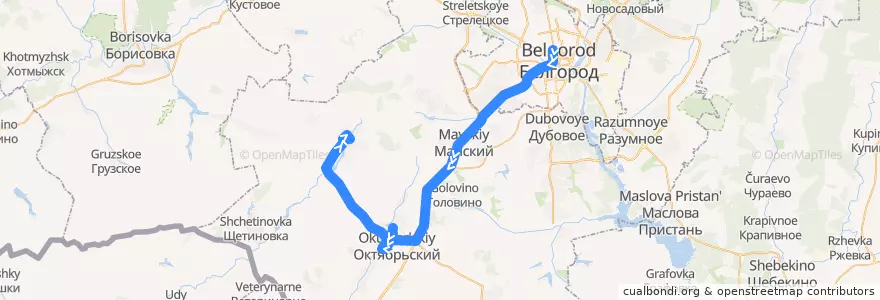 Mapa del recorrido 109 Бессоновка - Энергомаш de la línea  en Белгородский район.
