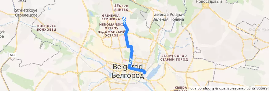 Mapa del recorrido 5 Садовая - Ж/Д Вокзал de la línea  en городской округ Белгород.