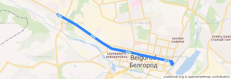 Mapa del recorrido 6 Авторемзавод - Ж/Д Вокзал de la línea  en городской округ Белгород.